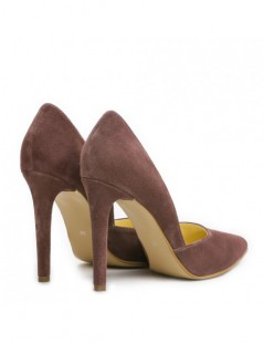 Pantofi stiletto piele naturala Lilla Velvet - The5thelement.ro