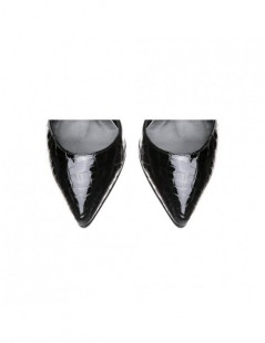 Pantofi stiletto piele naturala Negru Shine Cut - The5thelement.ro