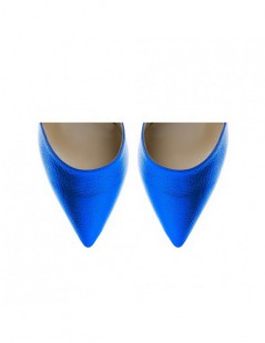 Pantofi stiletto piele naturala Albastru Electric