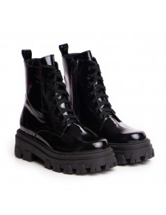 Bocanci dama Piele Naturala Negru Lac Willow - The5thelement.ro