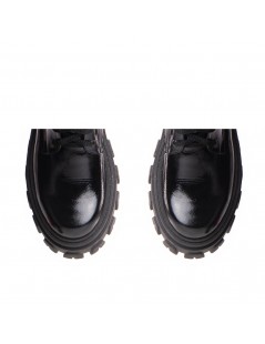Bocanci dama Piele Naturala Negru Lac Willow - The5thelement.ro