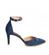Pantofi stiletto piele naturala Bleumarin Fiore