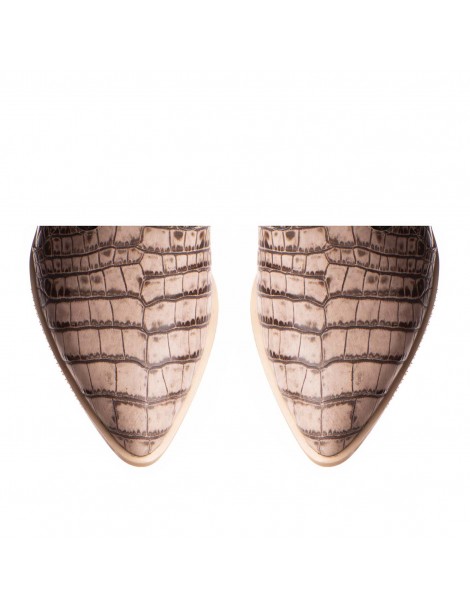 Ciocate dama Piele Naturala Print Bej Bronx - The5thelement.ro