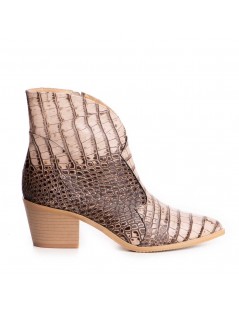 Ciocate dama Piele Naturala Print Bej Bronx - The5thelement.ro