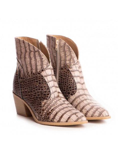 Ciocate dama Piele Naturala Print Bej Bronx - The5thelement.ro
