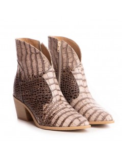 Ciocate dama Piele Naturala Print Bej Bronx - The5thelement.ro
