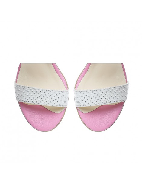 Sandale piele toc gros New Look White - The5thelement.ro