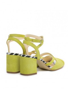 Sandale dama Belle Green Lime Piele Naturala - The5thelement.ro