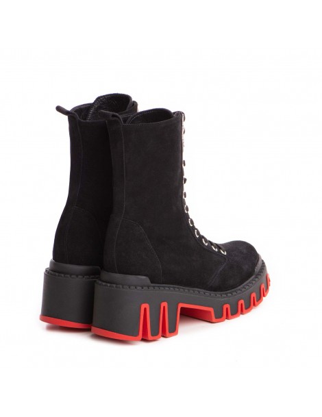 Bocanci dama Piele Naturala Negru Velvet Sheba - The5thelement.ro