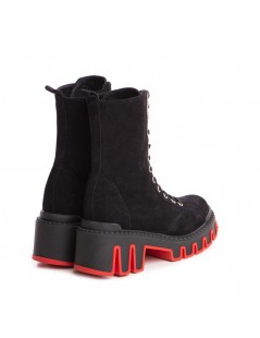 Bocanci dama Piele Naturala Negru Velvet Sheba - The5thelement.ro