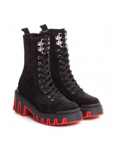 Bocanci dama Piele Naturala Negru Velvet Sheba - The5thelement.ro