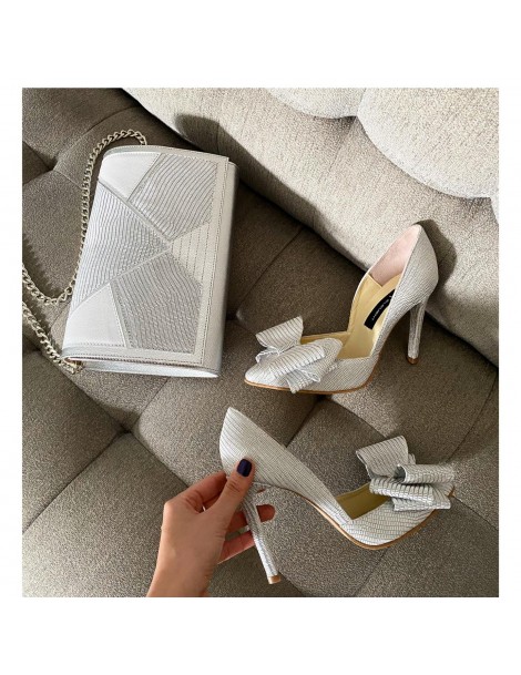 Clutch Piele Naturala Argintiu Inception - The5thelement.ro