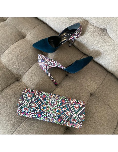 Clutch Piele Naturala Aztec Colorat Mini - The5thelement.ro