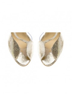 Sandale mireasa piele naturala Muse Gold Sparkle - The5thelement.ro