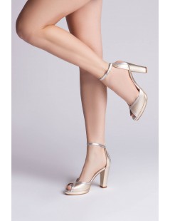 Sandale cu platforma piele naturala Auriu Destiny - The5thelement.ro