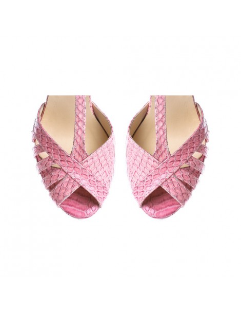Sandale cu platforma piele naturala Pink Rendez Vous - The5thelement.ro