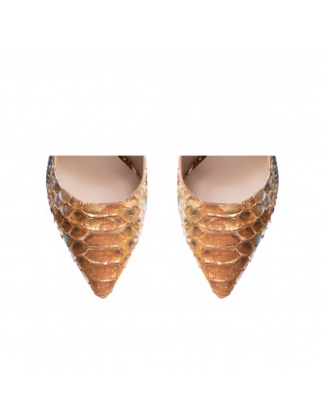 Pantofi stiletto piele naturala Bronze - The5thelement.ro
