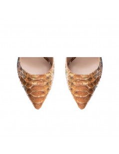 Pantofi stiletto piele naturala Bronze - The5thelement.ro