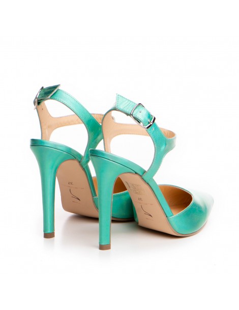 Pantofi stiletto piele naturala Verde Rania - The5thelement.ro