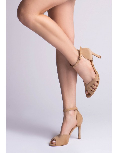 Sandale piele naturala Bej Rendez Vous - The5thelement.ro