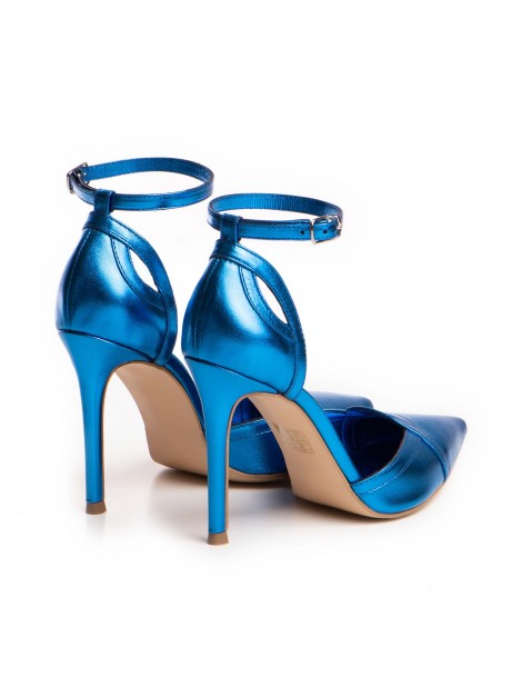 Pantofi stiletto piele naturala Albastru Ashanti - The5thelement.ro