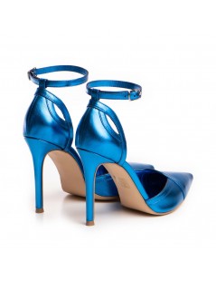 Pantofi stiletto piele naturala Albastru Ashanti - The5thelement.ro