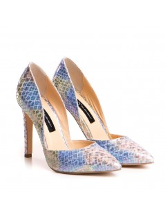 Pantofi stiletto piele naturala Bleu - The5thelement.ro