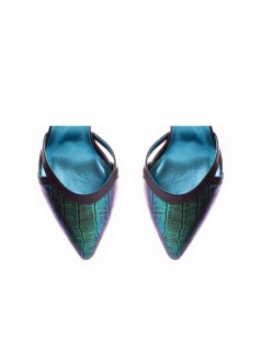 Pantofi stiletto piele naturala Verde Cassandra - The5thelement.ro