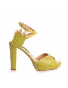 Sandale piele naturala Lime Flowers - The5thelement.ro