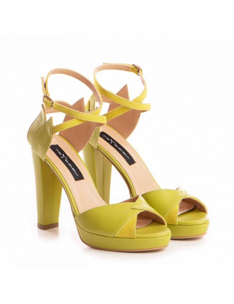 Sandale piele naturala Lime Flowers - The5thelement.ro