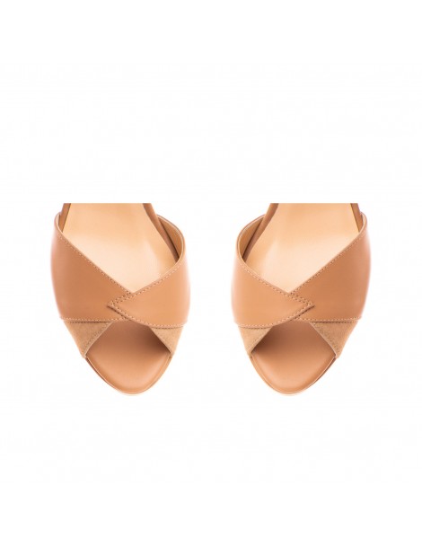 Sandale dama piele naturala Bej Flowers - The5thelement.ro