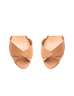 Sandale dama piele naturala Bej Flowers - The5thelement.ro