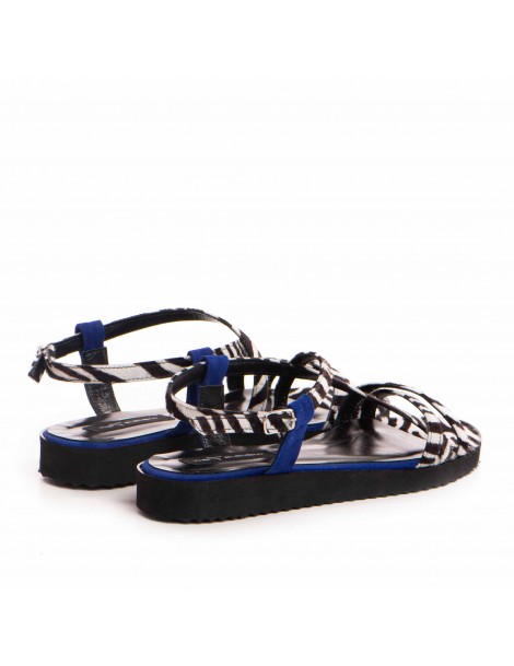 Sandale dama piele fara toc Multicolor Georgie - The5thelement.ro