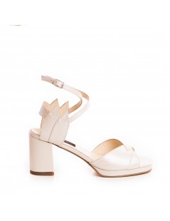 Sandale mireasa piele naturala Ivoire Flowers - The5thelement.ro