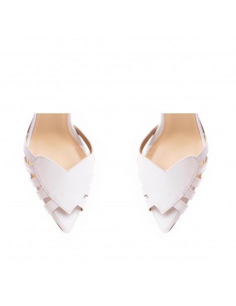 Sandale dama piele naturala Alb Heart - The5thelement.ro