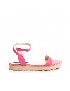 Sandale dama piele fara toc Roz Tulip - The5thelement.ro