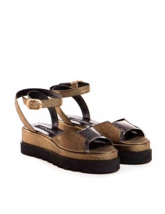 Sandale dama piele fara toc Bronz Brooklyn - The5thelement.ro