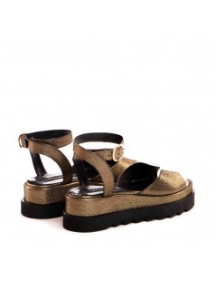 Sandale dama piele fara toc Bronz Brooklyn - The5thelement.ro