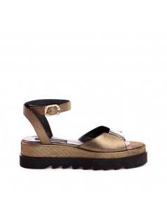 Sandale dama piele fara toc Bronz Brooklyn - The5thelement.ro
