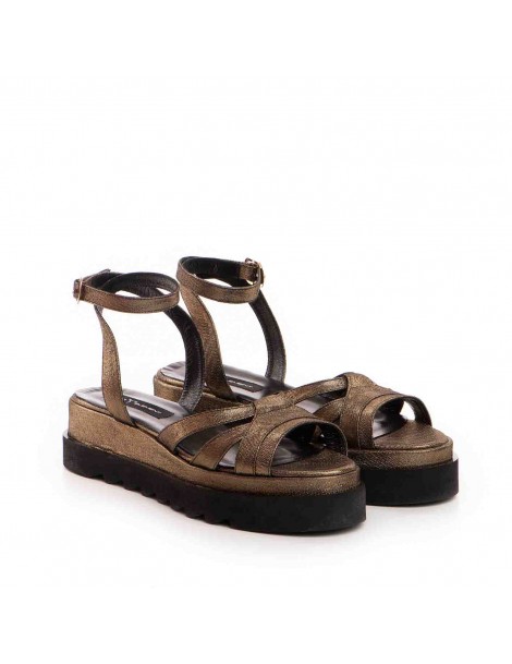 Sandale dama piele fara toc Bronz Amy - The5thelement.ro