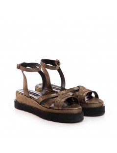 Sandale dama piele fara toc Bronz Amy - The5thelement.ro