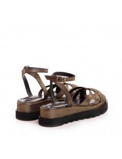 Sandale dama piele fara toc Bronz Amy - The5thelement.ro