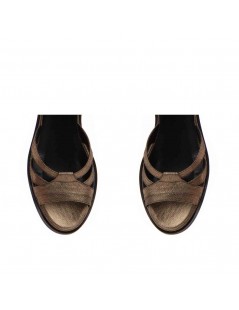 Sandale dama piele fara toc Bronz Amy - The5thelement.ro