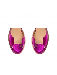 Sandale dama piele fara toc Fucsia Brooklyn - The5thelement.ro