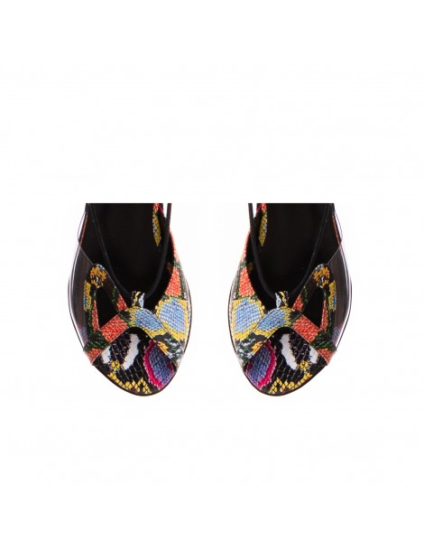 Sandale dama piele fara toc Multicolor Bunny - The5thelement.ro