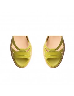Sandale dama piele fara toc Verde Amy - The5thelement.ro