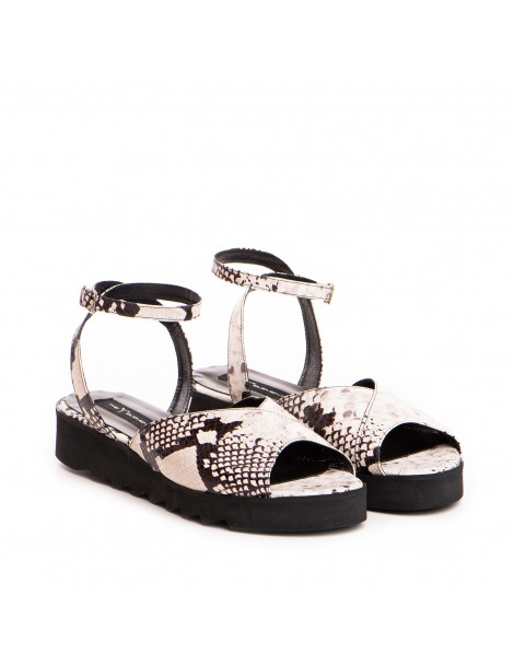 Sandale dama piele fara toc Gri Nomad - The5thelement.ro