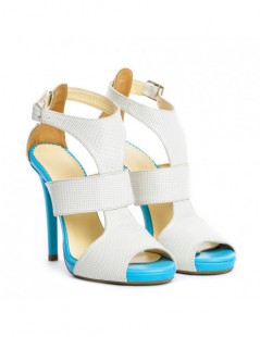 Sandale dama piele naturala Queen White - The5thelement.ro