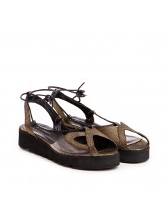 Sandale dama piele fara toc Bronz Bunny - The5thelement.ro