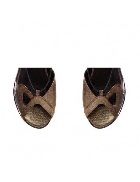 Sandale dama piele fara toc Bronz Bunny - The5thelement.ro